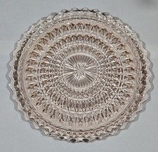 Vintage Pink Depression Glass Ruffled Console Bowl with Radiating Sunburst Pattern — listing 2