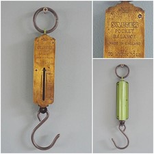 Antique Salter London Brass Beam Balance Shop Scale with Bell Weights, 24 in Tall — listing 3