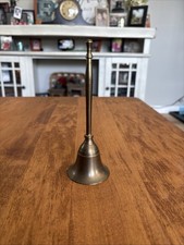 Vintage Brass Hand Bell with Cross Motifs and Long Handle — listing 3