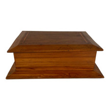 Handcrafted Wooden Marquetry Quilt-Pattern Hinged Keepsake Box — listing 4