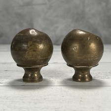Pair of Vintage Cast Brass Decorative Finials with Foliate Acanthus Leaf Motif — listing 2