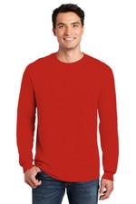Red Long Sleeve Polo Shirt with Chest Pocket, Size M