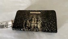 Brahmin Croc-Embossed Leather Zip-Around Wallet in Toasted Almond Melbourne, listing 3