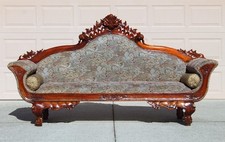 Victorian Rococo Revival Camelback Sofa/Settee with Carved Walnut Frame — listing 3