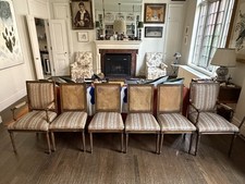 Louis XV Style Painted & Parcel-Gilt Caned-Back Side Chair with Gold Upholstered Seat — listing 2