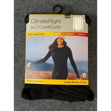 ClimateRight by CuddlDuds Grey Fleece-Lined Long Sleeve Base Layer Shirt, Size L