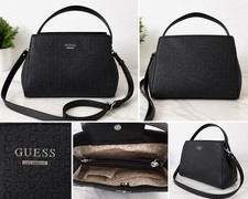 G by Guess Black Saffiano Leather Satchel Handbag with Turn-Lock G Charm — listing 5
