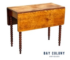 Antique American Sheraton Drop-Leaf Table with Turned Legs — listing 5