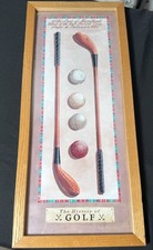 Framed Vintage-Style Golf Swing Sequence Print, 9-Panel Illustration in Ornate Gilt Frame — listing 6