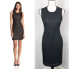 Calvin Klein Black & White Windowpane Plaid Sleeveless Sheath Dress, Size 14 — listing 5