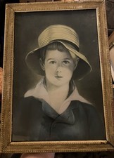 Framed Print of Woman in Blue Dress with Bare Back — listing 4