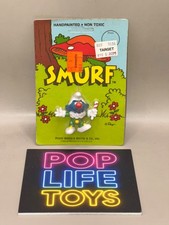 Vintage 1982 Clown Smurf PVC Figurine on Original Wallace Berrie Card, Schleich / Peyo