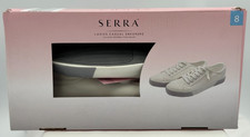 Serra Ladies Casual Canvas Sneakers, White with Yellow Sole, Size 7 — listing 4