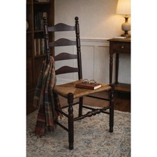 Antique Primitive Ladderback Side Chair with Woven Splint Seat — listing 2