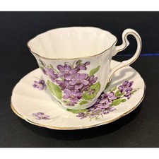Adderley Bone China Yellow Ground Teacup & Saucer with Pink Rose — listing 3