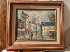 M. Sandor Parisian Street Scene Oil Painting on Canvas, Framed — listing 6