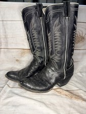 M.L. Leddy's Handmade Full Quill Ostrich Cowboy Boots, Brown, Men's Size 9.5 — listing 6