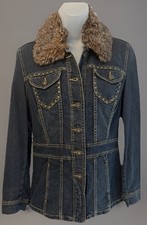 Kikit Studio by Maurice Sassoon Vintage Faux Fur Trimmed Ribbed Knit Cardigan Sweater, Size L — listing 4