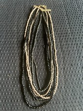Multi-Strand Statement Necklace with Pink Coral and Orange Beads with Rhinestone Accents — listing 4