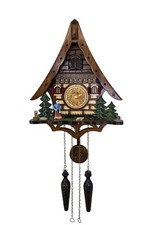 Black Forest Carved Wood Cuckoo Clock with Bird Finial and Maple Leaves — listing 3