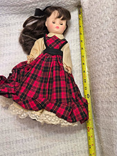 Vintage Blonde Girl Doll in Tweed Jacket and Fur-Trim Coat, Maker Unknown