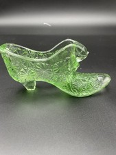 Vintage Green Pressed Glass Figural Boot / Shoe Toothpick Holder — listing 3