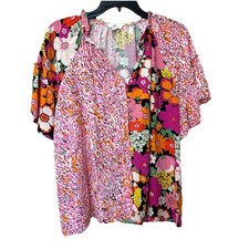 Boho Patchwork Print Flutter Sleeve Blouse — listing 5