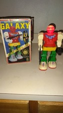 Vintage Battery-Operated Walking Toy Robot, Blue & Yellow Plastic, Unmarked — listing 2