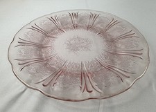 Vintage Pink Depression Glass Open Lace Edge Console Bowl — listing 5