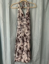 Lapis Floral Backless Halter Dress, Petite Medium