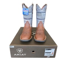 Ariat Sport Patriot Wide Square Toe Western Cowboy Boots, Distressed Brown, US Men's 12D — listing 2