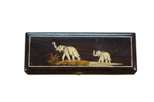 Indian Rosewood Inlay Box with Mysore-Style Pastoral Scene — listing 6