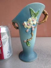 Roseville Pottery Apple Blossom Blue Rectangular Window Box Planter — listing 6
