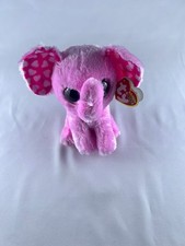 TY Beanie Boos Pink Elephant Plush with Glitter Eyes and Heart-Print Ears — listing 3