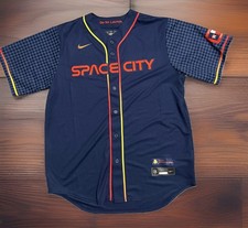 Houston Astros Space City Connect Stadium Giveaway (SGA) Jersey, Navy Blue and Orange, Adult M