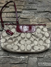 Coach signature jacquard wristlet Signature Jacquard Flap Wristlet with Pink Leather Trim — listing 5