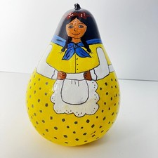 Vintage Hand-Painted Gourd Maraca with Floral Design — listing 2