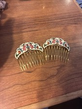 Vintage Cloisonné Enamel Butterfly Hair Pin / Bobby Pin, Gold-Tone — listing 3