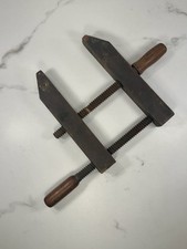 Antique Wooden Handle Cast Iron Ratchet Bar Clamp / Woodworking Wagon Vise Component — listing 6