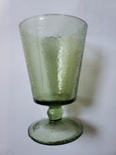 Vintage Avocado Green Glass Footed Sherbet / Dessert Compote Dish — listing 3