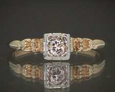 Vintage Gold-Tone Rings in Dreifus Jewelers Box - Men's Octagonal Bezel Solitaire Ring and Ladies' Cluster Ring (Lot of 2, Unverified Metal/Stones) — listing 2