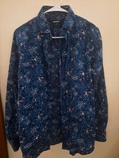Express Men's Short-Sleeve Floral Print Button-Up Shirt, Size S — listing 5