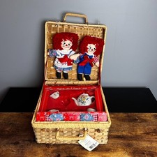 Raggady Ann Teaset Ceramic Figurine Collection (Item #30597) in Original Box Complete set inside