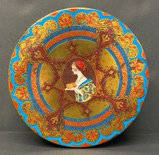 Vintage Hostess Round Fruitcake Tin with Ornate Lithographed Design — listing 2