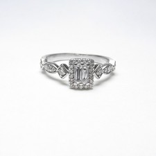 Wide Band Cluster Ring with Baguette and Round Stones — listing 4