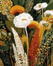 Paint by Numbers Kit for Adults - Wildflower Meadow Mountain Sunset Scene, 16x20 inch Canvas