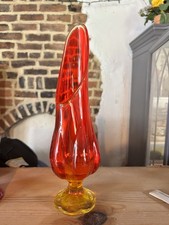 Amberina Art Glass Twin-Handled Vase with Ruffled Base, 4.5 inches — listing 3