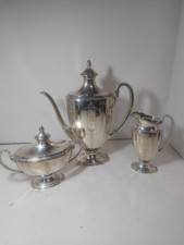 Vintage Silverplate Individual Tea Set (Teapot, Creamer, Sugar Bowl with Lid) — listing 2