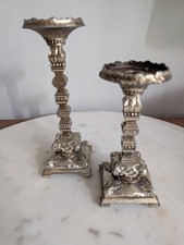 Ornate Metal Pedestal Candle Holder with Tulip-Form Cup — listing 2