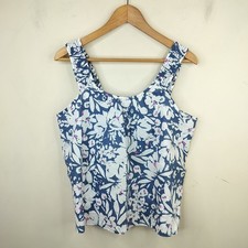 Gap Sleeveless Floral V-Neck Tank Top, Navy, Size M — listing 4